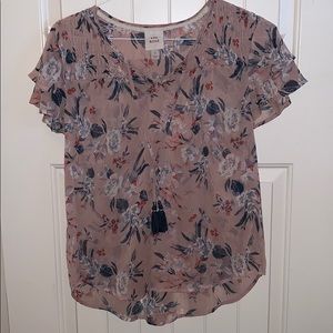 Sheer rose blouse